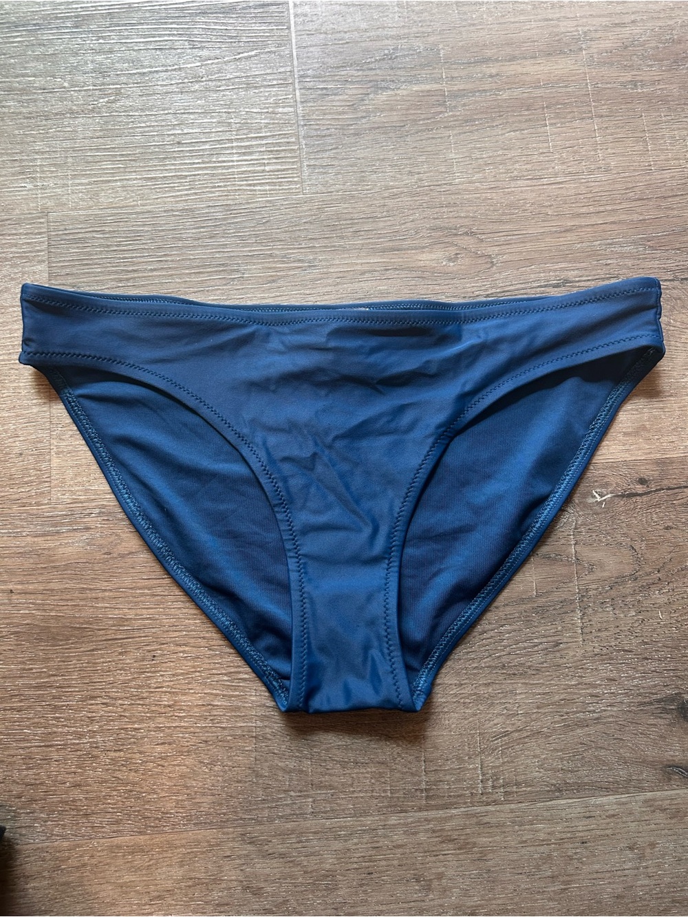 Aerie Bikini Swim Bottoms Womens Size M Blue Teal Solid Mid Rise Full Coverage